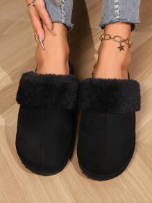 Women's Thick Plush Classic Slippers, Dual-Layer Memory Foam Insole, Anti-Slip EVA Outsole