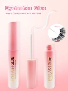 1pc 5ml Transparent Eyelash Glue, Waterproof Super Sticky False Eyelash Adhesive, Brush-On Style Lash Glue, Quick Drying & Long Lasting - White - View 10