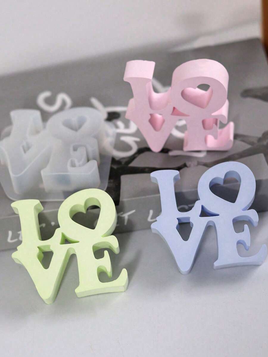 1pc LOVE Silicone Candle Molds DIY Scented Plaster Pendants Making Tools