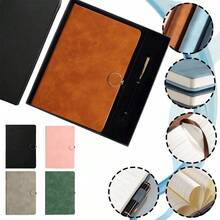 Cuaderno con bolígrafo y caja de regalo - marrón - Ver 1