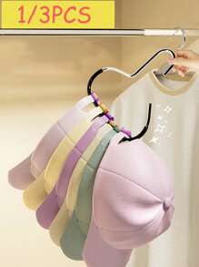 1/3 Pieces Multi-Functional Manganese Steel Round Hook Hat Organizer Student Dormitory Closet Duck Tongue Hook - Great For Hats, Ties, Scarves And Bags |Strong Load Bearing, Non-Deforming |Ideal For Home And Mall Use, Storage, Accessories Easter Hats Organization And Storage Home Bathroom Decor