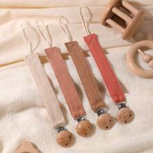 4pcs/Set Baby Pacifier Chain, Fashion Pacifier Holders & Wooden 3-Hole Pacifier Clips, Suitable For Baby Boys, Girls, Everyday Use, Gift - Multicolor - View 17