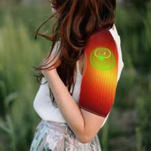 男女通用 USB 供电加热肩部按摩器，3 种振动和加热设置，适合运动和送礼 - 黑色 - 查看 12