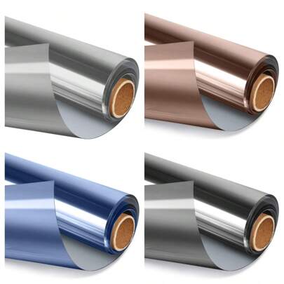 1 Rollo de película adhesiva unidireccional para ventanas, con reflexión tipo espejo de día, control de calor y bloqueo de rayos UV. Ideal para uso en el hogar, oficina, regalos, cumpleaños, graduación, decoración de habitaciones, baños, salas de estar y todo el hogar.