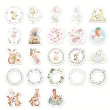 46 unidades Pegatinas de conejitos lindos, apropiadas para portátil, botella de agua, computadora y teléfono, regalo de Pascua, suministros escolares, de vuelta a la escuela papelería manualidades libro de sticker estikers - Multicolor - Ver 5