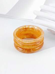 Bộ 4 vòng tay nhựa Acrylic phong cách cổ điển dành cho nữ (Màu sắc và họa tiết ngẫu nhiên) - quả cam - Xem 3