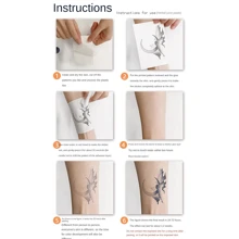(Oversized Floral Font) Herbal Temporary Tattoos, Realistic & Long-Lasting, Gradually Develop Color - Lasts 7-15 Days - Waterproof & Rub Resistant