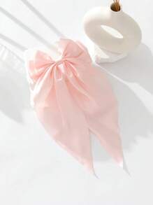 1 件时尚夸张大蝴蝶结丝带简约大方儿童发夹 - 粉色 - 查看 1