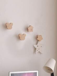 1 件北欧风格创意木质衣架挂钩，卡通星月动物形状木质墙钩，浴室家居装饰挂钩，抽屉旋钮家居浴室装饰浴室收纳秋季装饰返校 - 彩色 - 查看 10