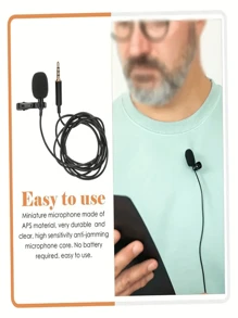 1pc Portable Karaoke Microphone - Omnidirectional Sound - Clip-On Microphone Suitable For Interviews And Singing - Perfect For Recording And Entertainment Anytime, Anywhere