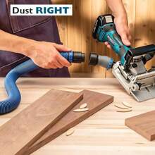 Dust Right Flexiport Power Tool Hose Kit, 3 To 12' Expandable Hose & 4 FlexiPorts - Lightweight Dust Collectors For Woodworking Power Tools - Dust Collector Hose For Shop Vacuums, Table Saw & More - 1 - 查看 3