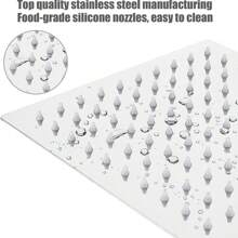 1pc Home Fixed Shower Head, Stainless Steel Material, Square Rainfall Shower Head, 4/6/8/10 Inch Bathroom High Pressure Rainfall Shower Head, Bathroom Accessories Home Bathroom Decor Summer