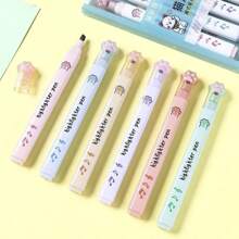 6pcs, Cat's Paw Highlighter, Student Cute Marking Pen, Marking Pen Color Marker, Classroom Small Gift, Handbook Watercolor Pen, Suitable For Daily Study And Work Writing Marker