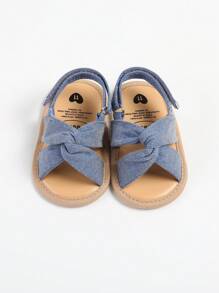 Sandal Bayi/Balita Perempuan Motif Bunga dengan Sol Lembut, Cocok untuk Bayi Baru Lahir, Balita yang Belum Bisa Berjalan, dan Sepatu Bayi. - Dusty Blue - View 5