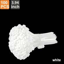 Paquete de 100 piezas de bridas de cable negro y blanco, con una resistencia a la tracción de 40 libras, bridas de cable de nailon autobloqueantes, bridas de cable para fijación y empaquetado, usos múltiples en el hogar, en aplicaciones eléctricas interiores y exteriores, para electricistas, centros comerciales y construcción, suministrados en empaque exprés - Negro - Ver 21