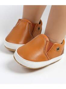 Infant Boys Girls Shoes Non-Slip Sole Sneakers Infant First Walking Toddler Crib Shoes Newborn Loafers Flats. - Brown - View 9