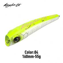 Kingdom Sea Fishing Lure Topwater Popper 55g 78g 160mm 180mm Floating Wobbler Artificial Hard Bait For Sea Tuna GT Fishing Lure