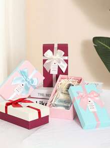 1 pieza Caja de regalo elegante, caja de regalo con lazo rectangular, caja de recuerdos, caja de regalo minimalista para lápiz labial/perfume, regalo de cumpleaños, gran artículo para regalo