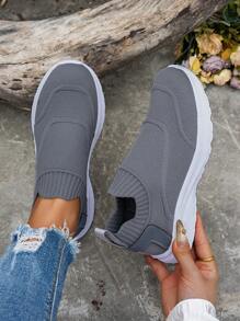 24 قطعة/مجموعة أحذية جري خفيفة الوزن للنساء، أحذية رياضية - رمادي - مشاهدة 1