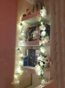 1pc Artificial Cherry Blossom Vine String Lights, 3 Meters LED Lights With Hanging Artificial Flowers, Suitable For Home, Bedroom, Garden, Indoor And Outdoor, Wedding, Birthday, Home Decor, Office Decor, Party Decor