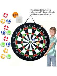 Christmas Decoration Large Dart Board Double-Sided Dart Board With Sticky Balls And Darts, Indoor/Outdoor Sport Fun Party Play Game Toys, Gifts For Boys Girls