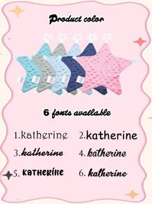 1pc Custom Embroidered Name Blanket, Personalized Star Security Blanket With Name, Personalized Gifts For Boys And Girls, Personalized Shower Gift, Lovey Blanket, Boys Gift Shower Family Decorations Giftswinter Eve Gifts Back To School Winter Gift Ideas Boy Girl Valentine's Day Girl, For Children's Day - Multicolor - View 5