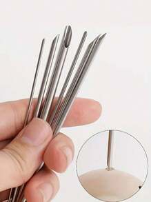 6pcs/Set Of Stainless Steel Hole Puncher Carving Sculpture Modeling Pottery Cutting And Punching Ceramic Polymer Clay Tools,Stainless Steel Pottery And Polymer Clay Carving Tool Set - Precision Carving, Punching And Molding Tools For Ceramics And Handicrafts