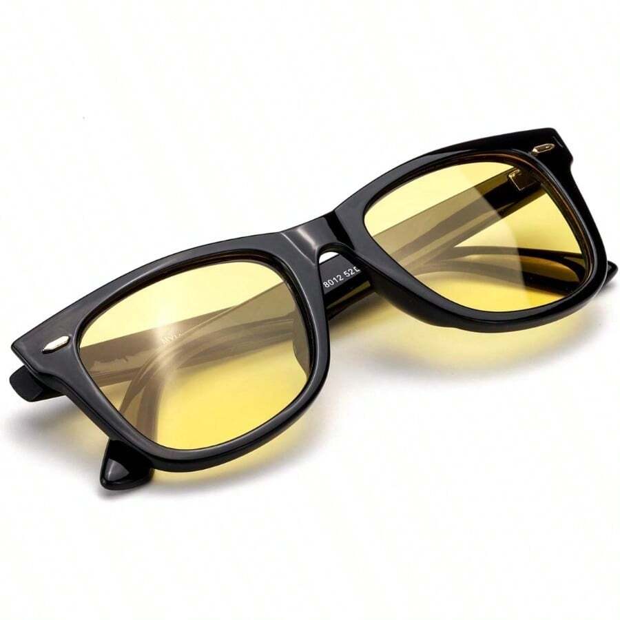 HYCHIC Night-Driving Anti Glare Glasses Yellow Polarized Lens For Foggy/Rainy/Cloudy/Nighttime - UV Protection - 黑色 - 查看 1