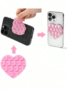 Soporte de teléfono con ventosa de silicona, ventosa de mariposa de doble cara, ventosas universales para teléfono, accesorio impermeable de manos libres con sujeción en los dedos para espejo, ducha, vibración, video y selfie compatible con iPhone y Android