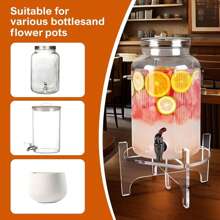 7.87英寸亚克力饮料分配器支架，可放置饮料罐和水壶，落地式分配器底座，适用于派对、家庭、餐饮活动 - 透明 - 查看 4