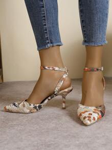 Fall/Winter 2025 Elegant Pointed Toe Skinny High Heel Pumps, Versatile For Dress, Summer Open Back Sandals For Women,Elegant,Party Outfits - Multicolor - View 6