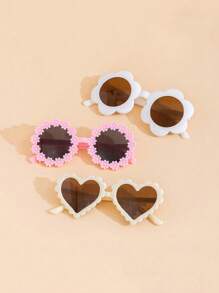 3pcs/Set Fashionable Bear Ear Design Glasses, Cute For Teenagers, Travel, Photography, Outdoor Use