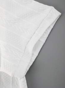 Men's Comfortable Jacquard Fabric Polo Collar Short Sleeve Top And Drawstring Shorts 2 Pieces Casual Set
