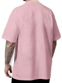 Basic Cotton T-Shirt With Round Neck, Moon And Solar Eclipse Design - Pink - View 2