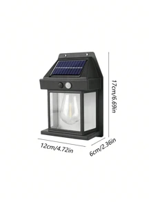 1 Pc 10000 Lumens Solar Powered Light With Tungsten Filament Bulb, 3 Modes, Motion Sensor Light, IP65 Waterproof, Solar Wall Lamp, Bright, Suitable For Backyard, Garden, Fence, Porch, Front Door