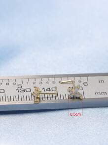 1件925纯银蝴蝶鼻钉L型鼻环穿孔饰品透明立方氧化锆男女通用鼻孔穿孔饰品