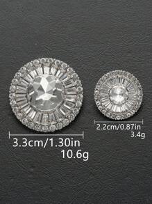 1pc/Set Delicate Metal Round Rhinestone Button, Luxury Fashion Versatile Decorative Sewing Button For Sweater, Coat, Jacket, Suit, DIY Crafts, Clothing, Scarf, Glove, Hat, Bag, Shoe