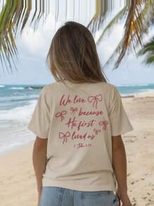 A Casual Printed Round Neck Pullover Short Sleeved T-Shirt For Girls And Young Children In Summer - Sweet Bow Art Style T-Shirt Inspires Imagination And Self-Expression! Kids Clothes Girls Graphic Tees Summer Tops Tween Girl Clothes