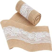 Ruban de jute avec dentelle 15 cm x 275 cm ruban de jute naturel ruban de dentelle ruban de jute artisanal vintage ruban décoratif ruban de jute ruban de jute en dentelle blanche ruban de lin adapté aux cadeaux de fête de mariage