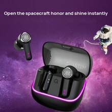 JBL QUANTUM BEAM 電競耳機，藍牙 5.3，主動降噪，低延遲音訊，遊戲與音樂模式，環繞音效，LED 燈光，IPX4 防水，總播放時間可達 24 小時，觸控操作，適用 Android/iOS，黑色 - 黑色 - 查看 3