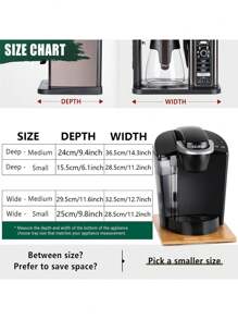 1pc Bamboo Appliance Sliding Tray, Coffee Machine Sliding Tray, Kitchen Countertop Appliance Rolling Tray With Rubber Wheels, Medium (29.5cm Deep X 32.5cm Wide), Small (25cm Deep X 28.5cm Wide), Deep Medium (36.5 Inch Deep X 24 Inch Wide), Deep Small (35.56cm Deep X 14.5cm Wide) - Multicolor - View 13