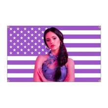 Jenna Ortega 有一位身穿紫色美国国旗的美丽女子 卧室装饰壁挂挂毯 房间装饰、节日礼物 - 彩色 - 查看 3