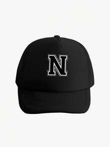 1pc Kid's 26-Letter Baseball Hat, Fashionable And Versatile Mesh Breathable Sun Hat, Suitable For Daily Outings In Spring And Summer, Suitable For Use As A Gift