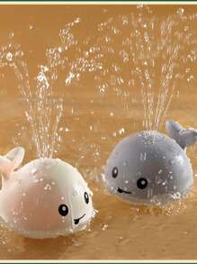 1 pièce Jouet d'eau de bain d'été en forme de baleine avec capteur, jouet d'eau de bain pour bébé avec lumière, jouet flottant omnidirectionnel pour baignoire, cadeau d'anniversaire, jouet d'eau pulvérisateur de bain pour enfants