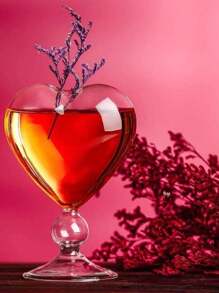 1 pieza Taza con forma de corazón de 210ml/7.1oz con pajita, vaso de vidrio para agua, bebidas, jugo, cóctel, café, verano - transparente - Ver 10