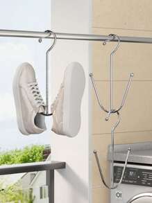 1-20pcs Stainless Steel Shoe Drying Rack, Household Shoe Drying Rack, Outdoor Balcony Windproof Hook, Drying Rack
