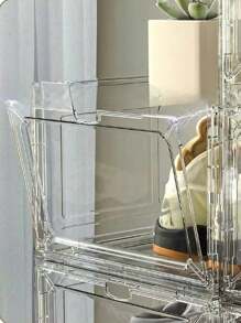 1 件 6 面全透明塑料鞋盒，家用鞋子收纳盒，防氧化运动鞋展示盒 - 無色 - 查看 2