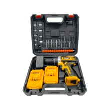 1 Set Of SUBY Cordless Impact Drill, 3 Function Electric Screwdriver With 2*21V Battery +24 Luxury Accessories - Yellow - View 10