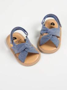 Sandal Bayi/Balita Perempuan Motif Bunga dengan Sol Lembut, Cocok untuk Bayi Baru Lahir, Balita yang Belum Bisa Berjalan, dan Sepatu Bayi. - Dusty Blue - View 6