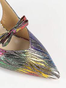 Sandalias de tacón alto con punta en pico y lazo para mujer, zapatos de tacón y sexy de estilo vintage, elegantes y de fiesta, en varios colores para el verano